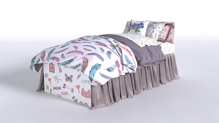 渲染模型_儿童床075