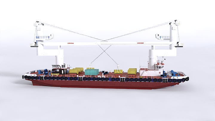 渲染模型_儿童玩具货船001