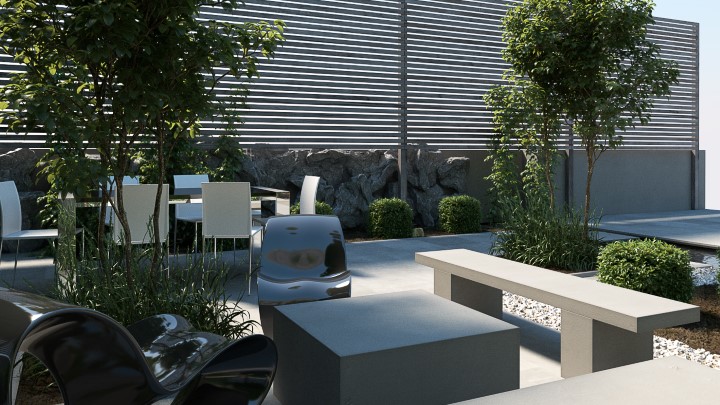 渲染模型_别墅庭院组合016