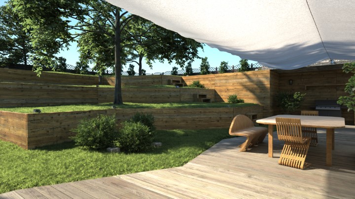 渲染模型_别墅花园001