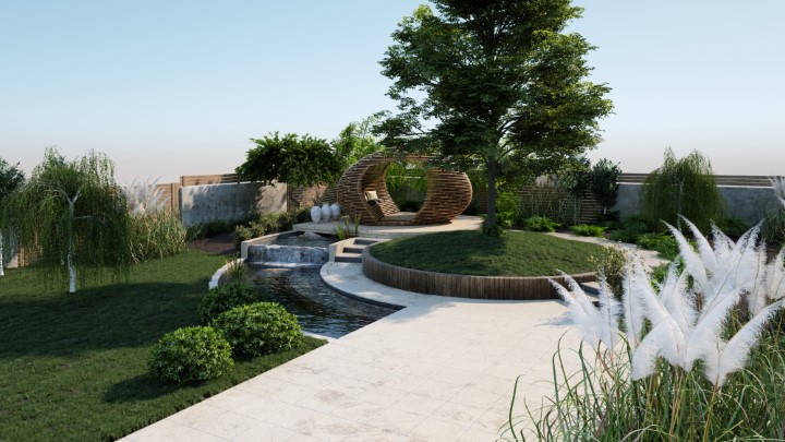 渲染模型_别墅花园008