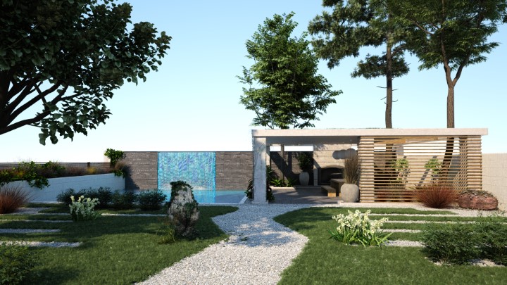 渲染模型_别墅花园016