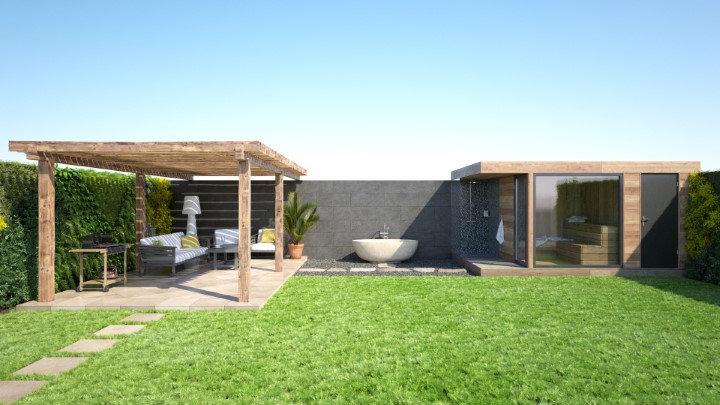 渲染模型_别墅花园035