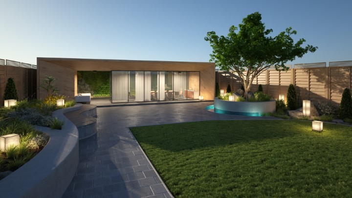 渲染模型_别墅花园039