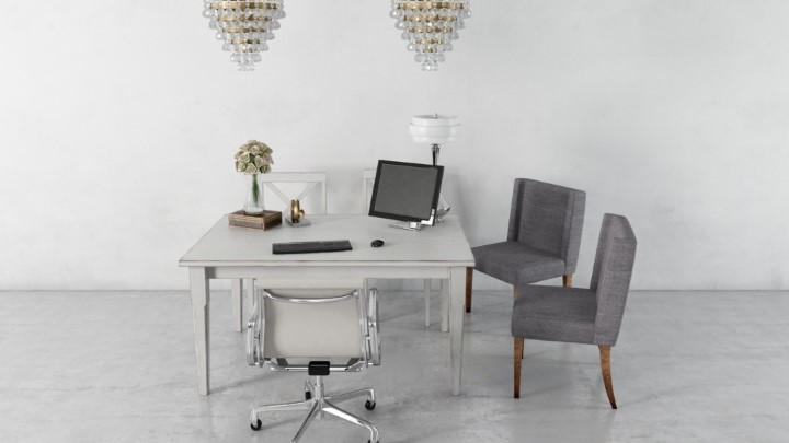 渲染模型_办公家具组合003