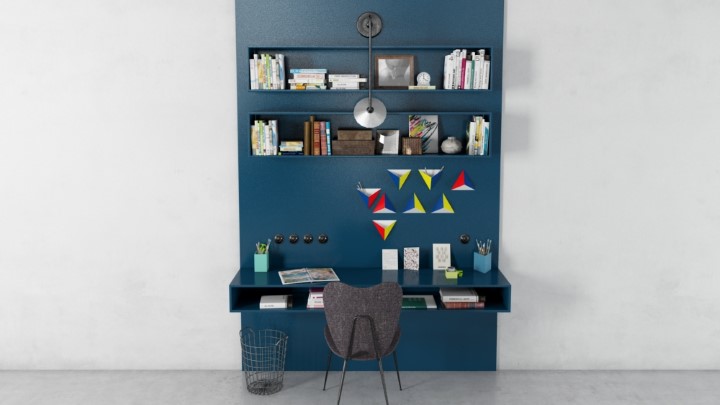 渲染模型_办公家具组合005