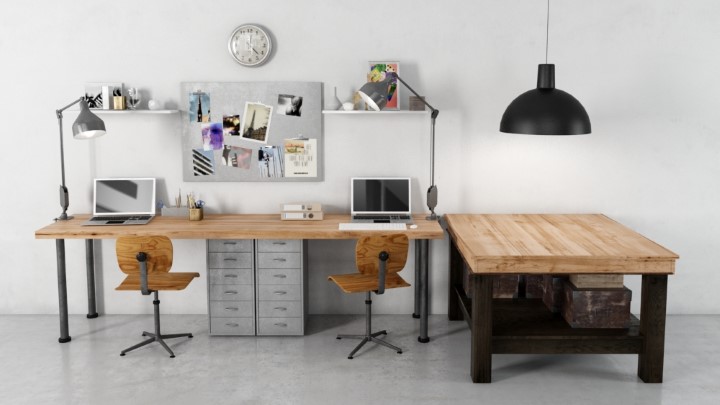 渲染模型_办公家具组合027