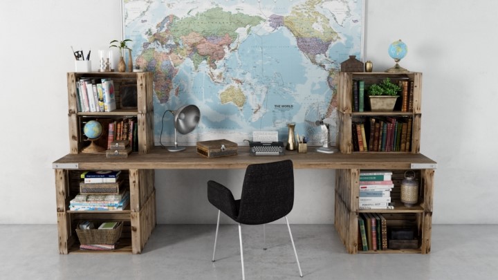 渲染模型_办公家具组合031