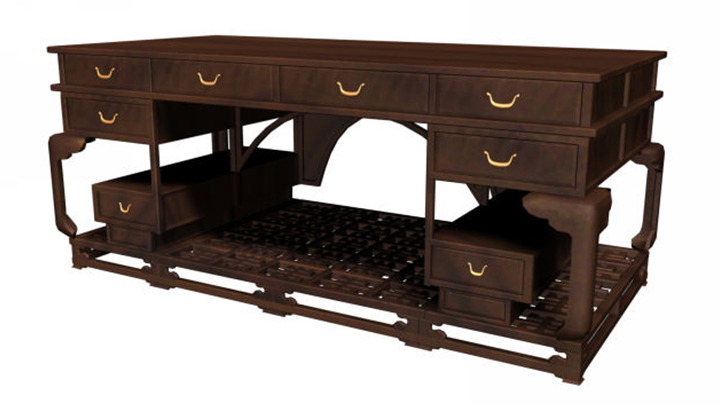 渲染模型_办公桌041