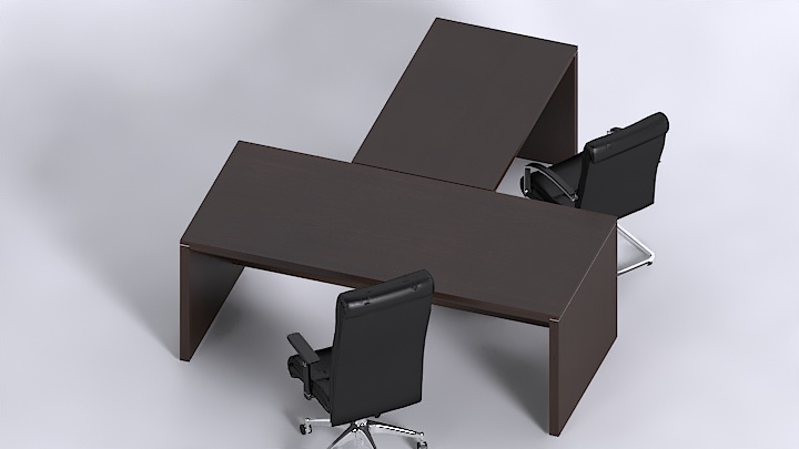 渲染模型_办公桌椅036