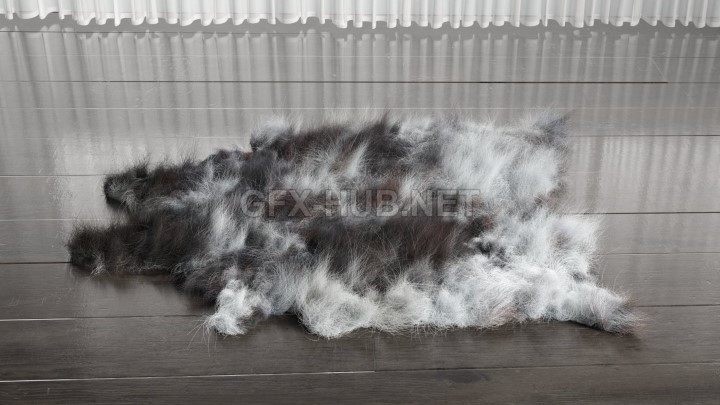 渲染模型_动物皮地毯003