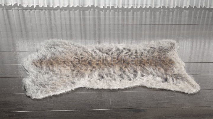 渲染模型_动物皮地毯010