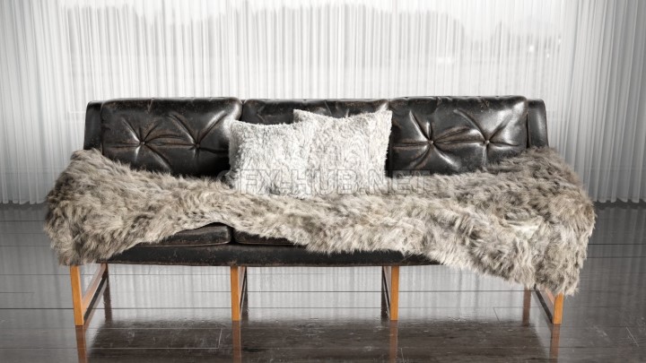 渲染模型_动物皮毛毯003