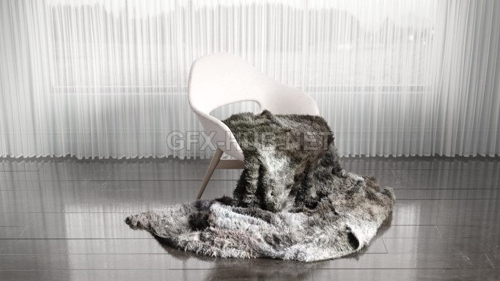 渲染模型_动物皮毛毯009