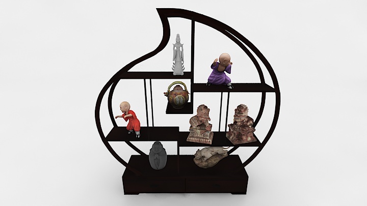 渲染模型_古董架001