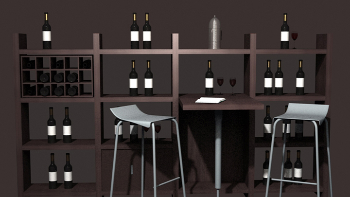 渲染模型_吧椅吧台001