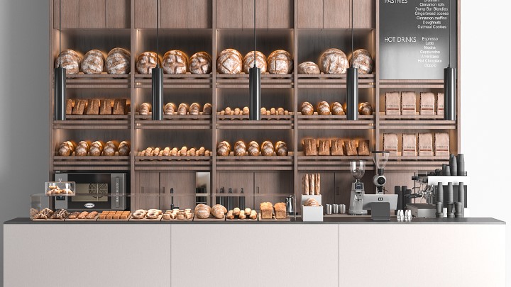 渲染模型_咖啡店铺软装001