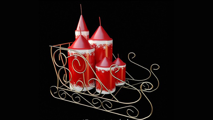 渲染模型_圣诞装饰035