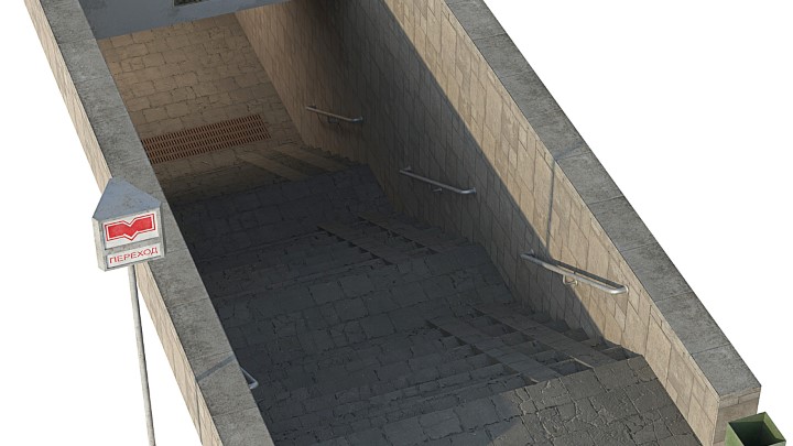 渲染模型_地下通道入口001