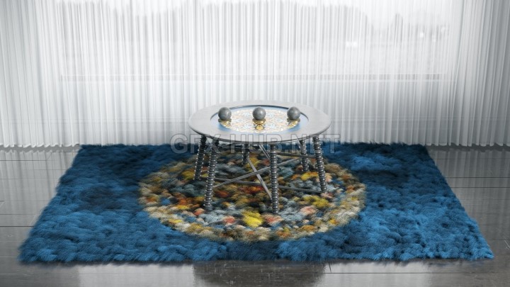 渲染模型_地毯桌子019