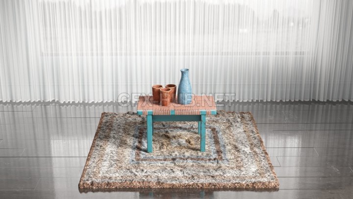 渲染模型_地毯桌子034