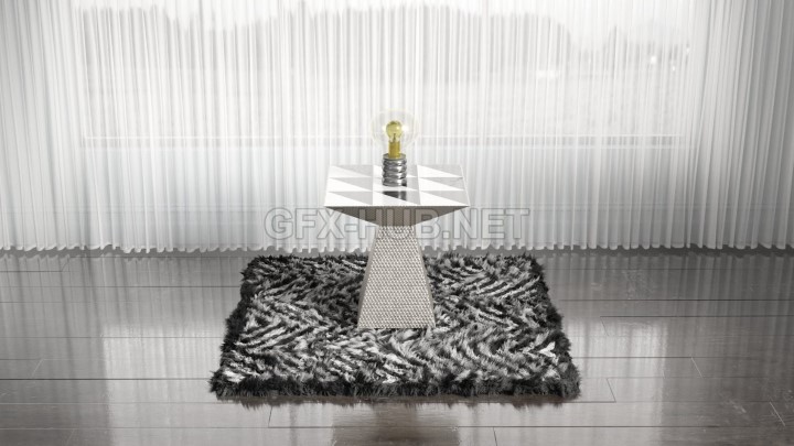 渲染模型_地毯桌子038