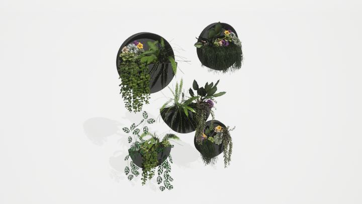 渲染模型_壁挂绿植005