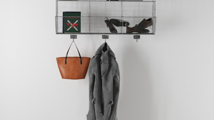 渲染模型_复古家具墙面收纳001