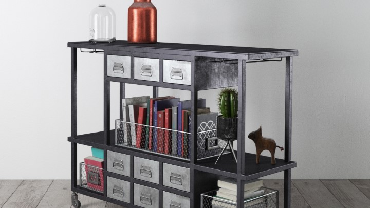 渲染模型_复古家具架子007