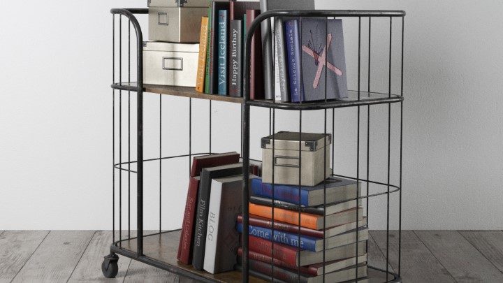 渲染模型_复古家具架子008