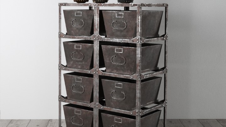 渲染模型_复古家具架子011