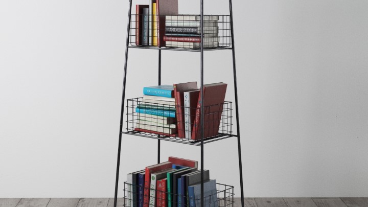 渲染模型_复古家具架子012