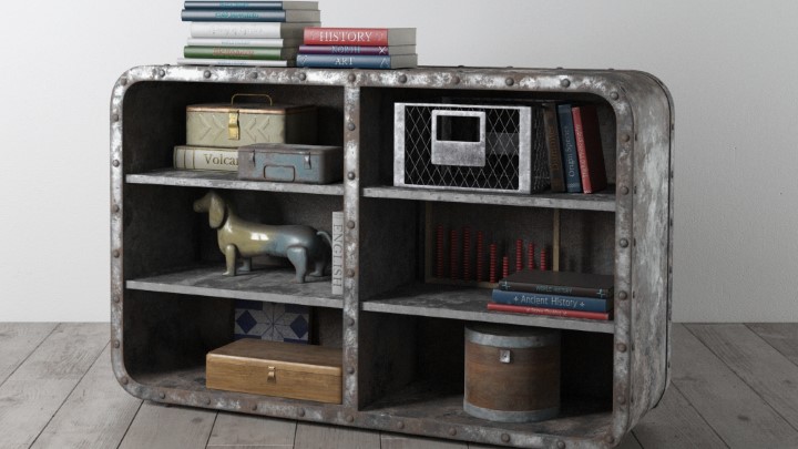 渲染模型_复古家具柜子003