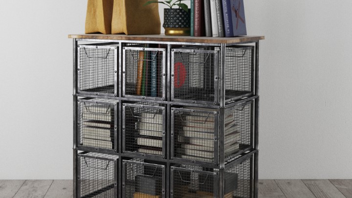 渲染模型_复古家具柜子009