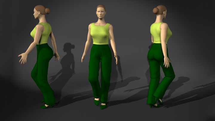 渲染模型_女人走路011