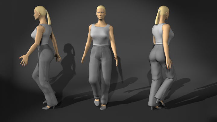 渲染模型_女人走路022