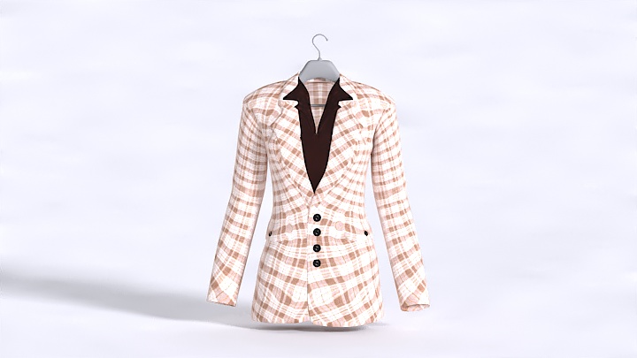 渲染模型_女士工装017