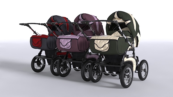 渲染模型_婴儿车007