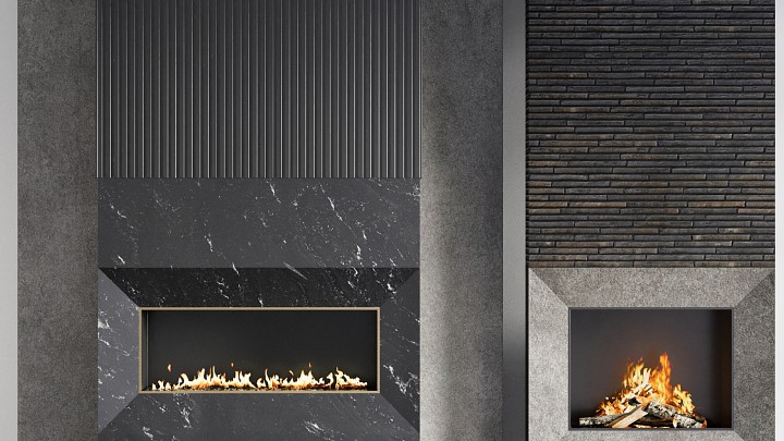 渲染模型_室内壁炉001