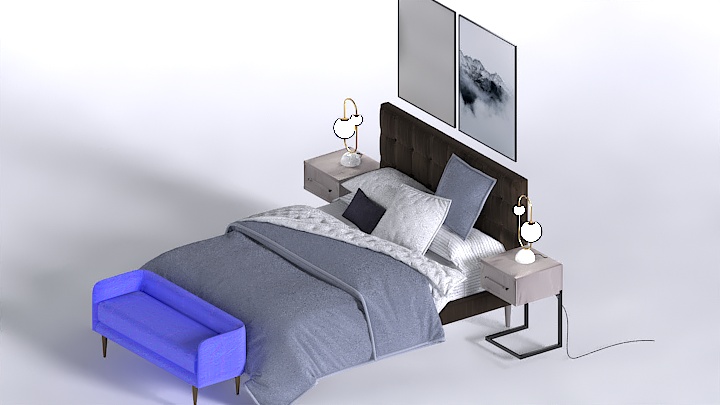 渲染模型_床1579