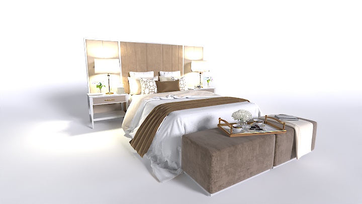 渲染模型_床1581