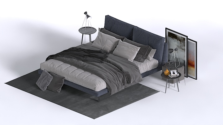 渲染模型_床1585