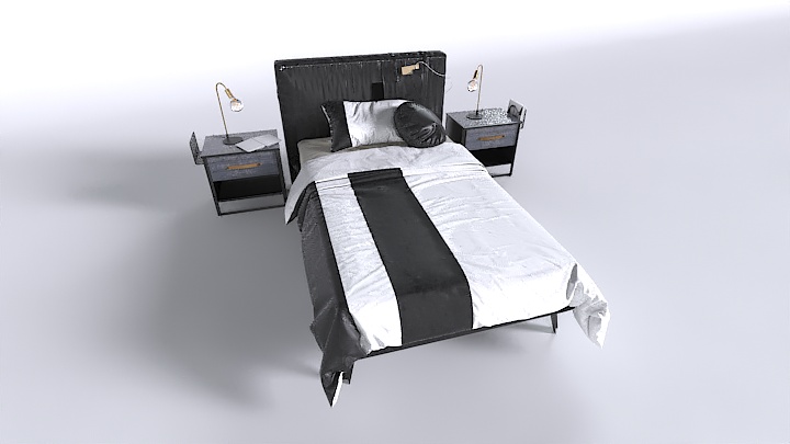 渲染模型_床1587