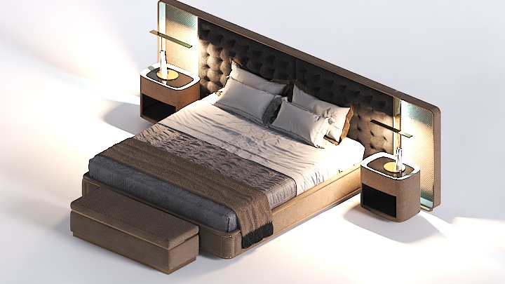 渲染模型_床1601