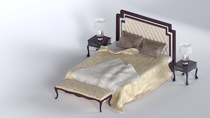 渲染模型_床2243