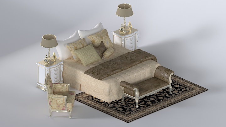 渲染模型_床2253