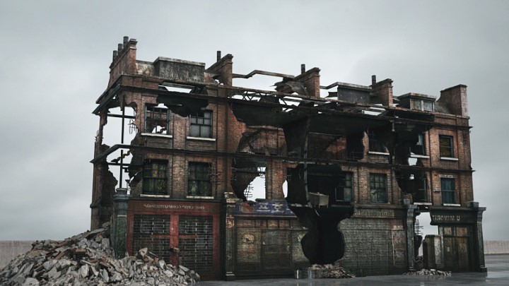 渲染模型_废墟建筑003