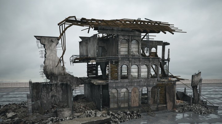 渲染模型_废墟建筑015