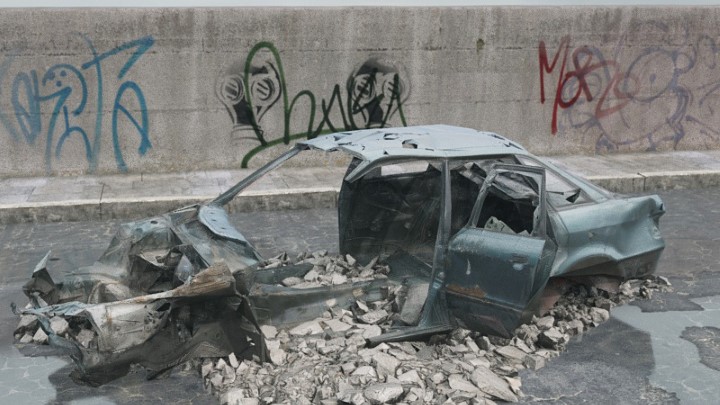 渲染模型_废墟车辆004