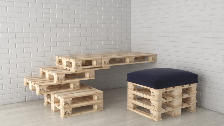 渲染模型_托盘风格桌子001